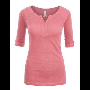 Soft V-Neck 3/4 Length Tee
